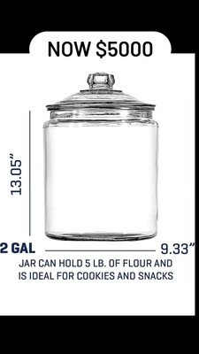 Glass 2 gallon jar