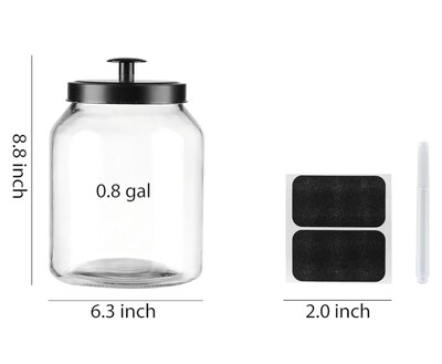 Food Container with Airtight Black Metal Lid 0.8 gal