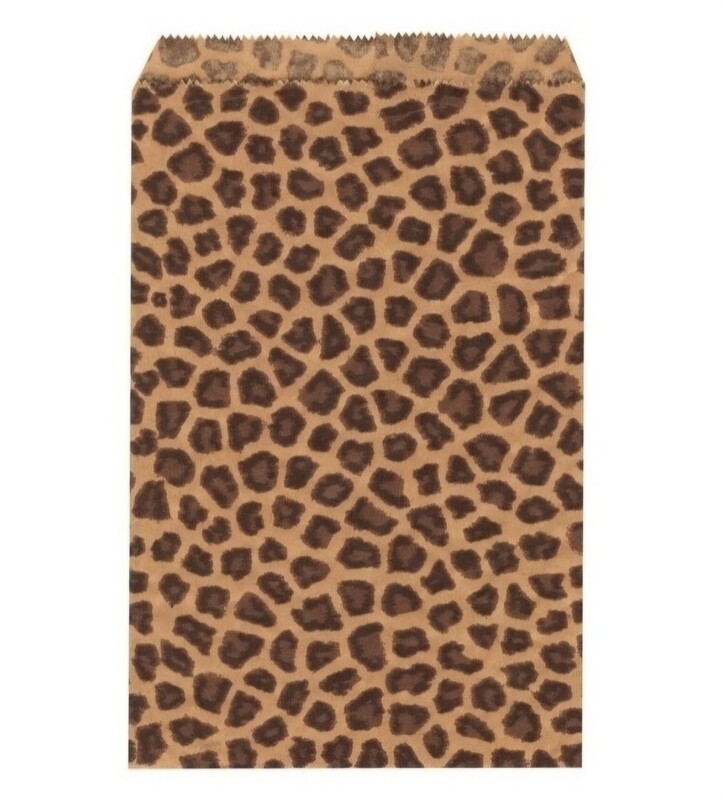 6&quot; X 9&quot; Flat Plain Leopard Prints Paper or Patterned Kraft Bags