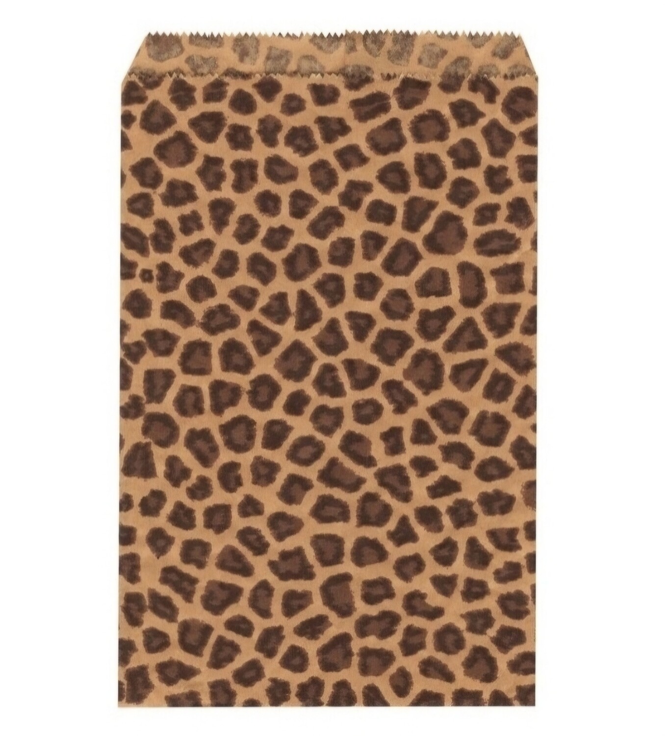6" X 9" Flat Plain Leopard Prints Paper or Patterned Kraft Bags