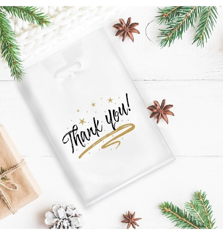 Thank You Bags 12" x 15" Plastic Merchandise Bags 