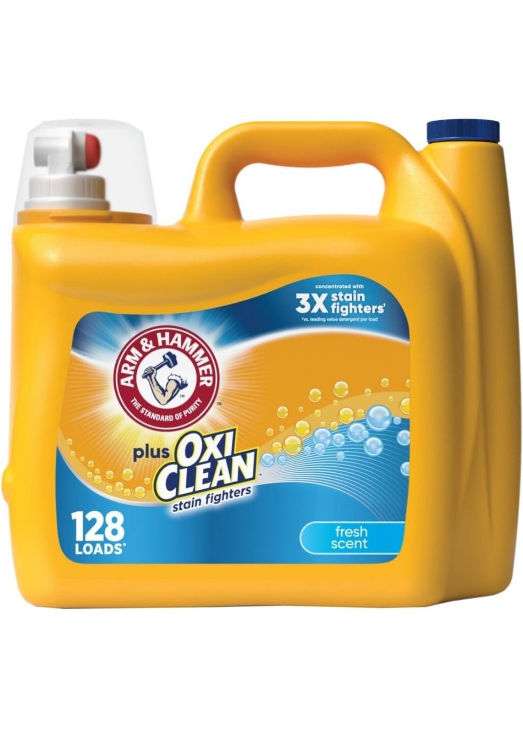 Arm &amp; Hammer Plus OxiClean Fresh Scent, 128 Loads Liquid Laundry Detergent, 166.5 Fl oz