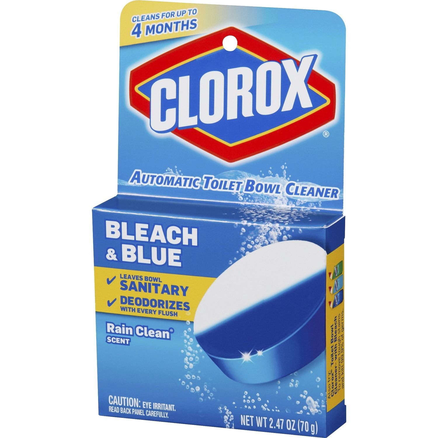 Clorox Ultra Clean Toilet Tablets Bleach &amp; Blue, Rain Clean Scent 2.47 Ounces