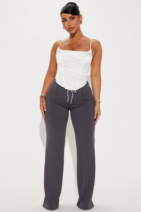 Margot Satin Corset Top -  Ivory  Size: LARGE