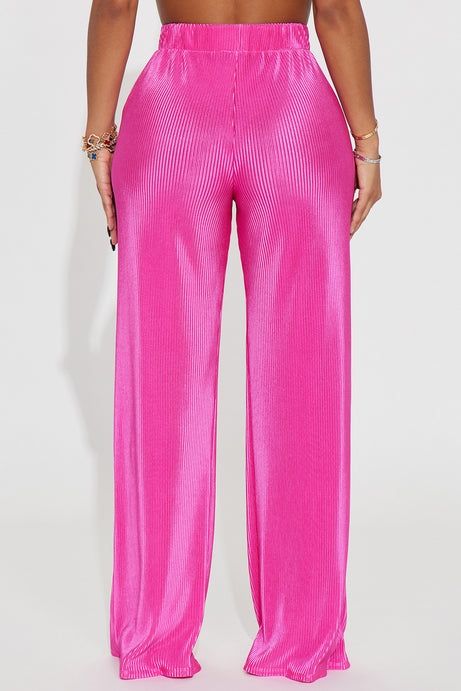 Ibiza Plisse Pant - Fuchsia MEDIUM