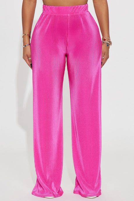 Ibiza Plisse Pant - Fuchsia MEDIUM
