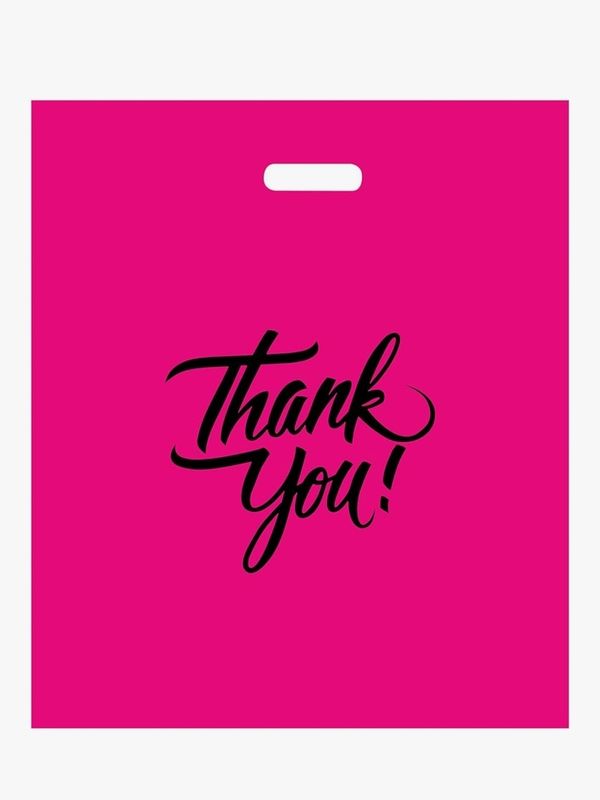 9x12 thank  you plastic merchandise  bags pink