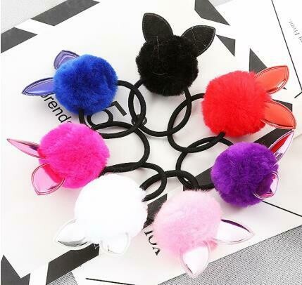 Colitas PomPon Orejas Tornasolado Gde x 12