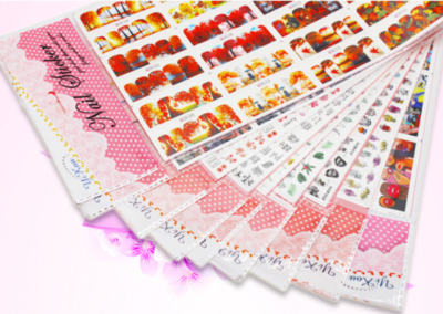 Plancha de Sticker al agua para uñas Mod 001~025
