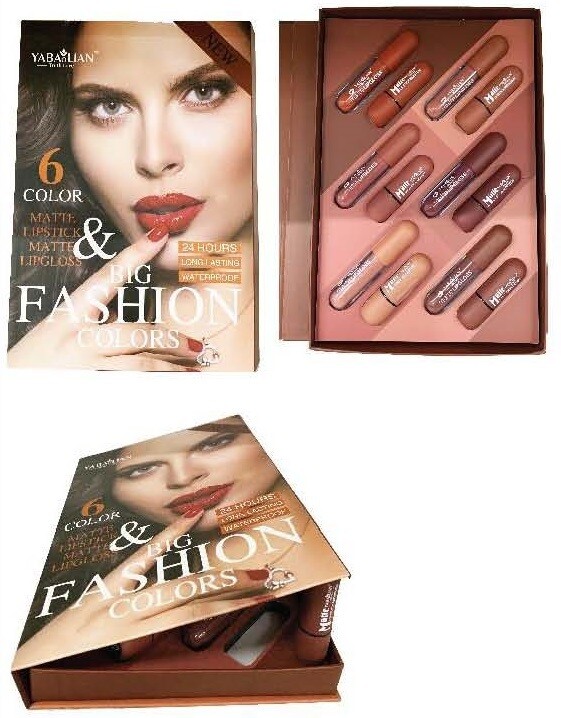 Estuche con 6 Labiales Matte + 6 Brillos con aplicador matte YABAOLIAN