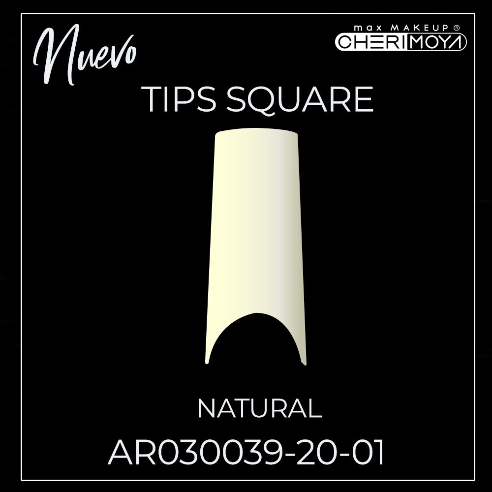 Tips Square(curva C) 100pcs CHERIMOYA, Color: 01. NATURAL