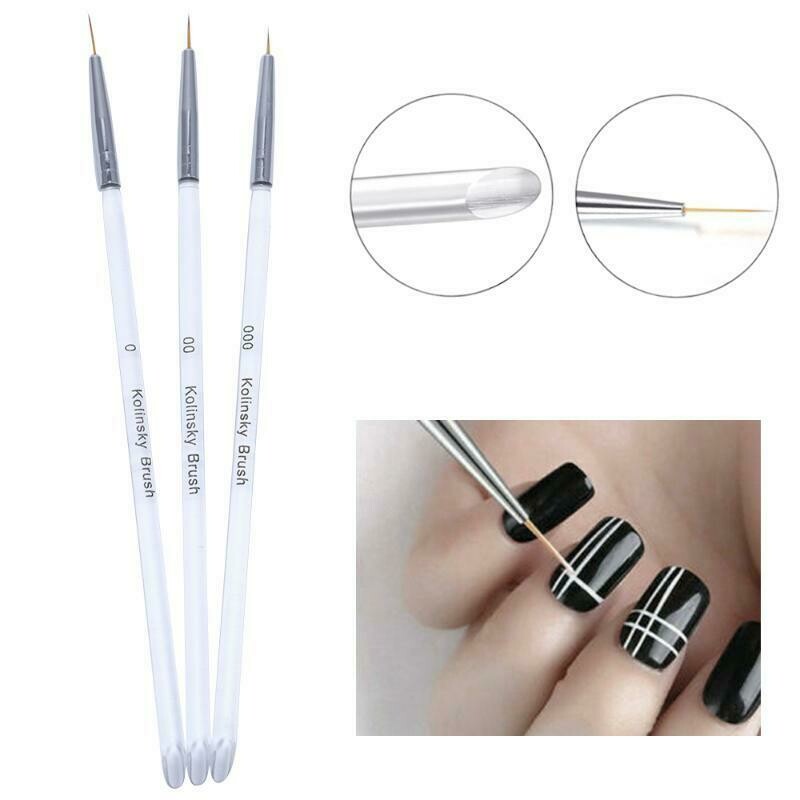 Kit Pincels Liner x3 (0/00/000) Mango Acrilico