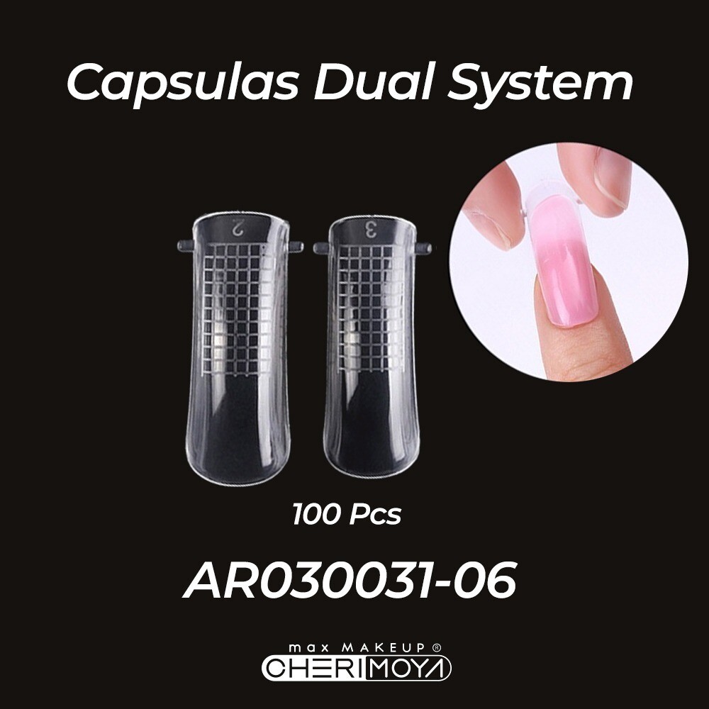 Capsula Dual System Uñas Escul. x 100pcs MOD.06 CHERIMOYA​