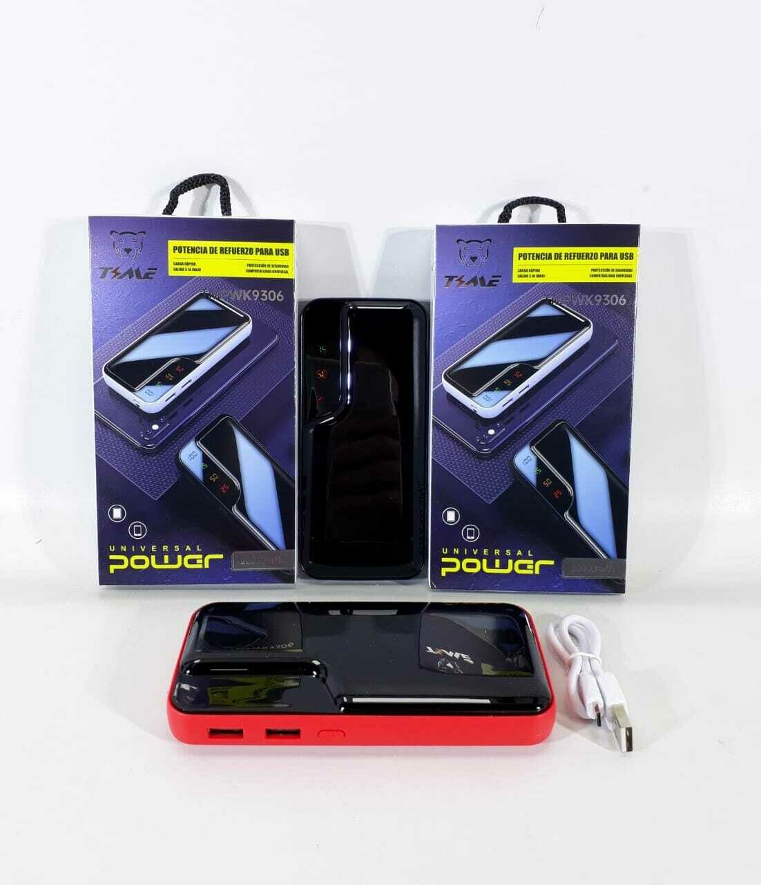Power Bank Time Digital 20000mah Cargador Portátil Batería Celular Tablets Cabina
