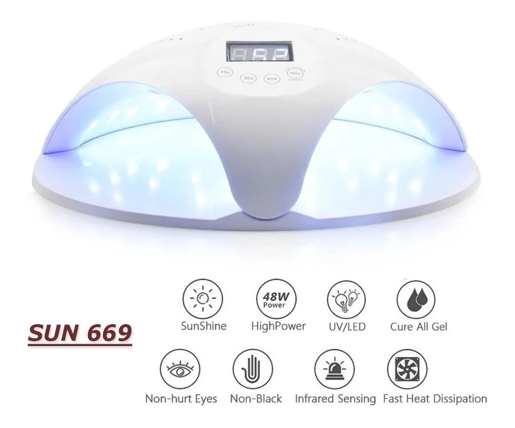 CABINA PARA UÑAS DOBLE 48W 20LED