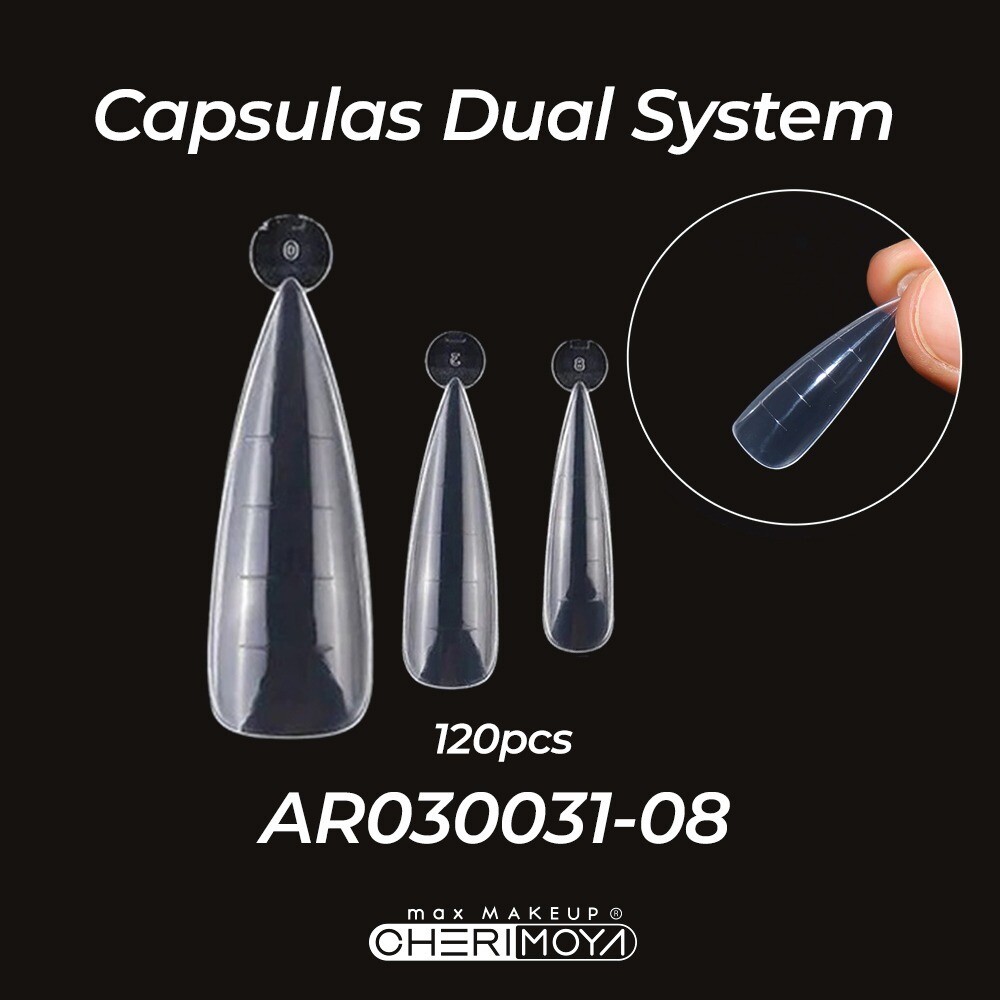 Capsula Dual System Uñas Escul. X 120pcs MOD.08 CHERIMOYA​