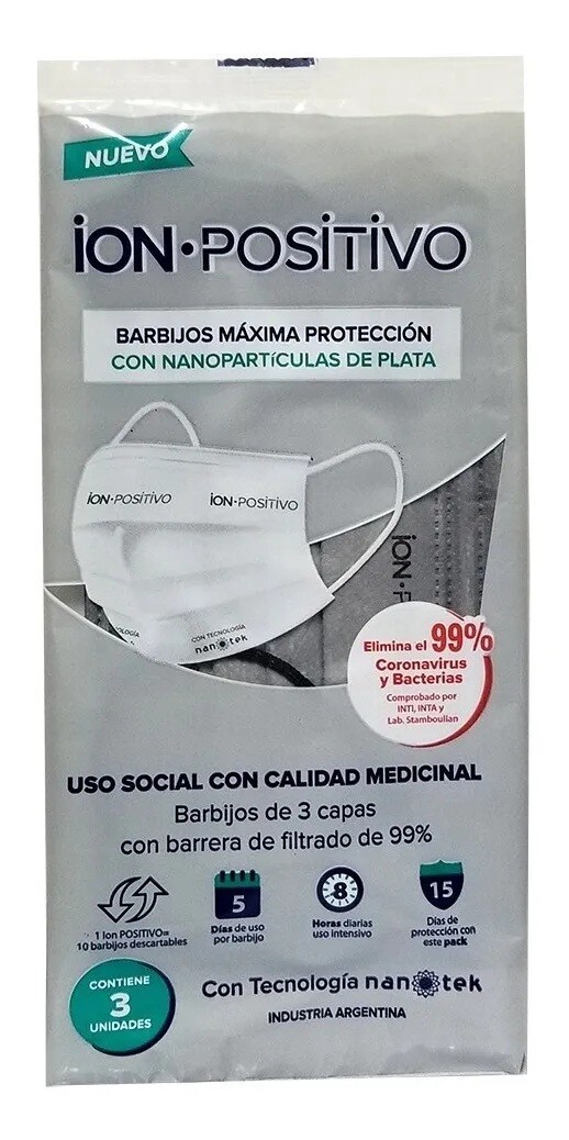 BARBIJOS ION POSITIVO PACK 3U, Color: GRIS PACK x3