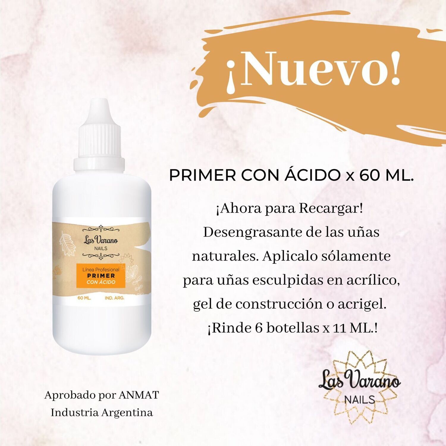 Primer con Acido 60ml Las Varano