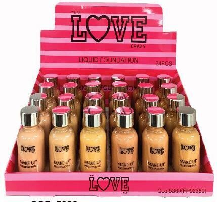 MAQUILLAJE LIQUIDO ENVASE VIDRIO 38ML LOVE CRAZY