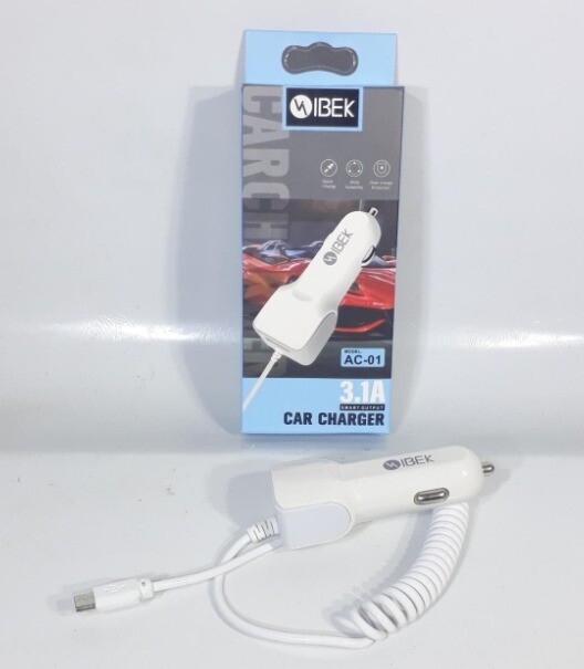 CARGADOR DE AUTO V8 3.1A IBEK