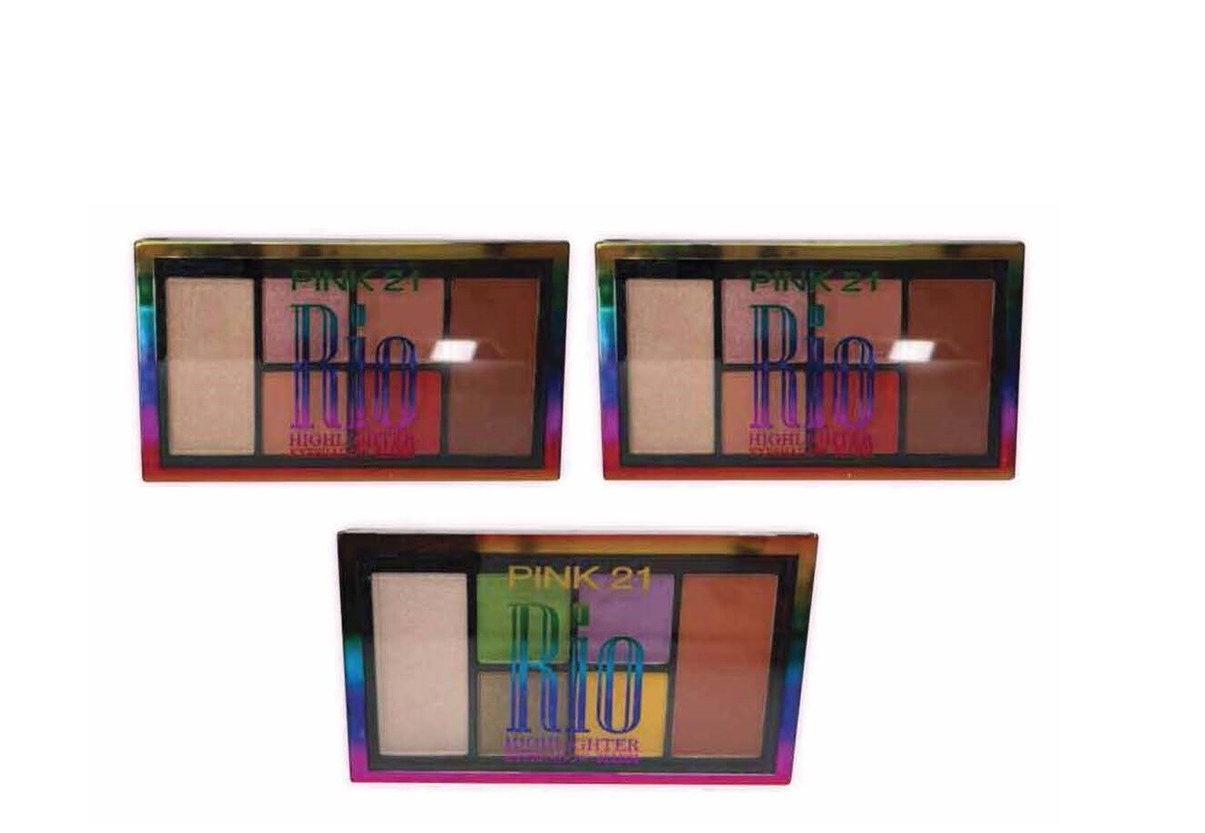 SOMBRA PARA OJOS + RUBOR + ILUMINADOR RIO PINK21
