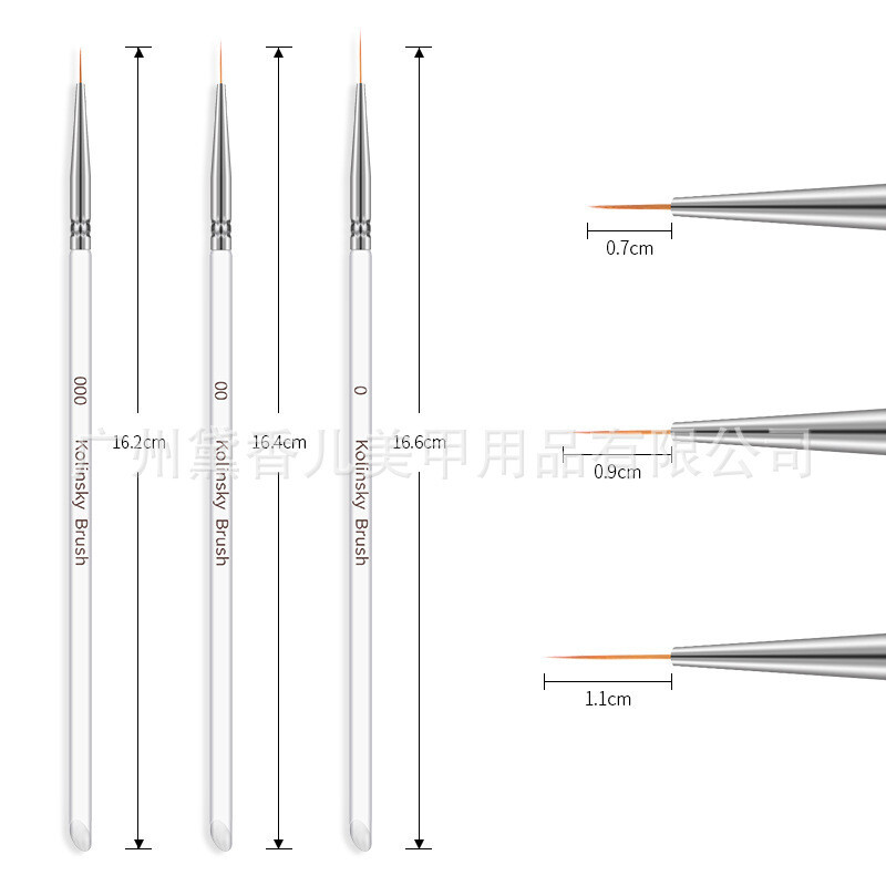 SET 3 PINCELES LINERS KOLINSKY BRUSH YOSN