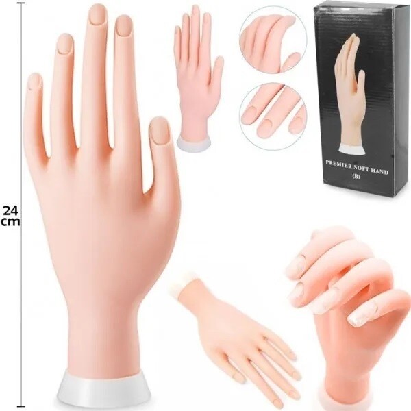 MANO FLEXIBLE PARA PRACTICAS - UÑAS ESCULPIDAS