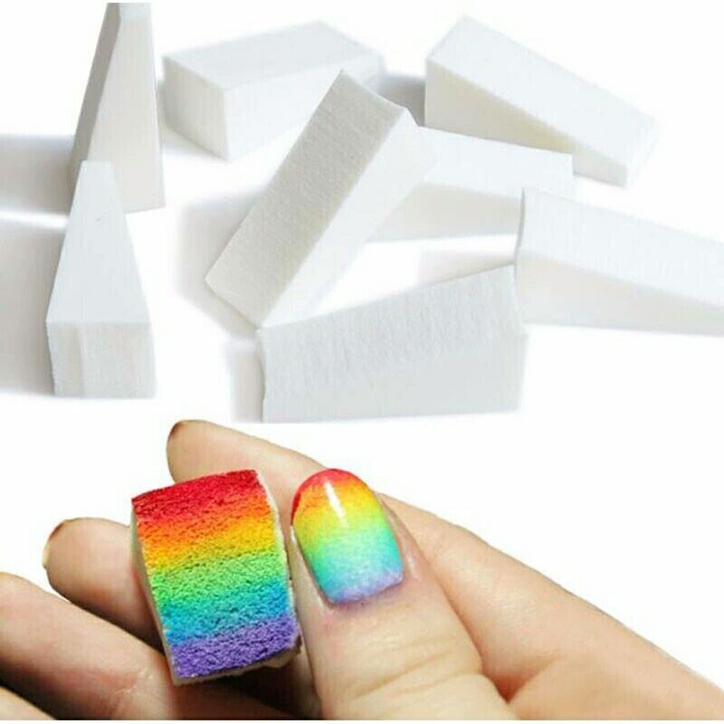 TRIANGULOS DESECHABLES ESPONJA TRANFERENCIA NAIL ART COLOR DEGRADE