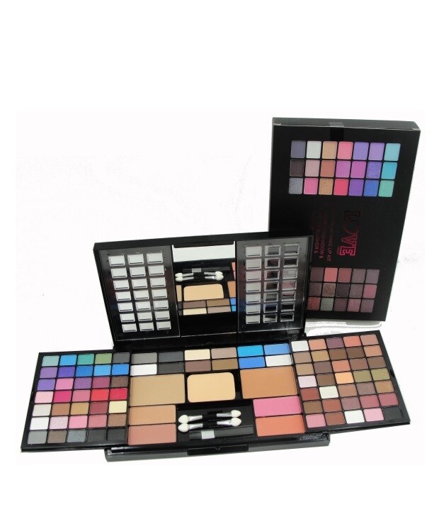 PETACA DE SOMBRAS X 85 COLORES + 4 RUBORES + 2 POLVOS COMPACTOS 110G LOVE CRAZY