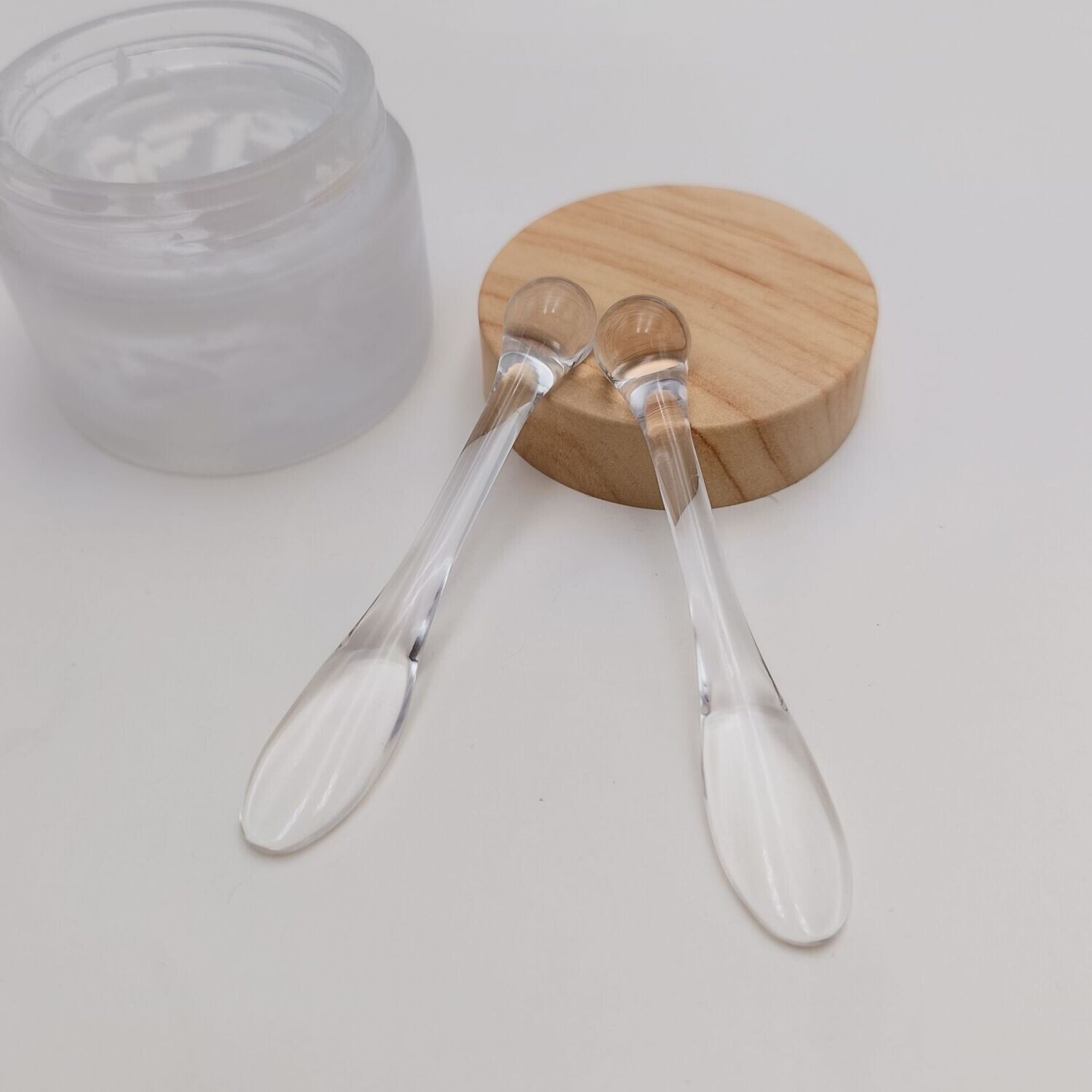 PALO CUCHARA PARA OJOS DE PLASTICO TRANSPARENTE