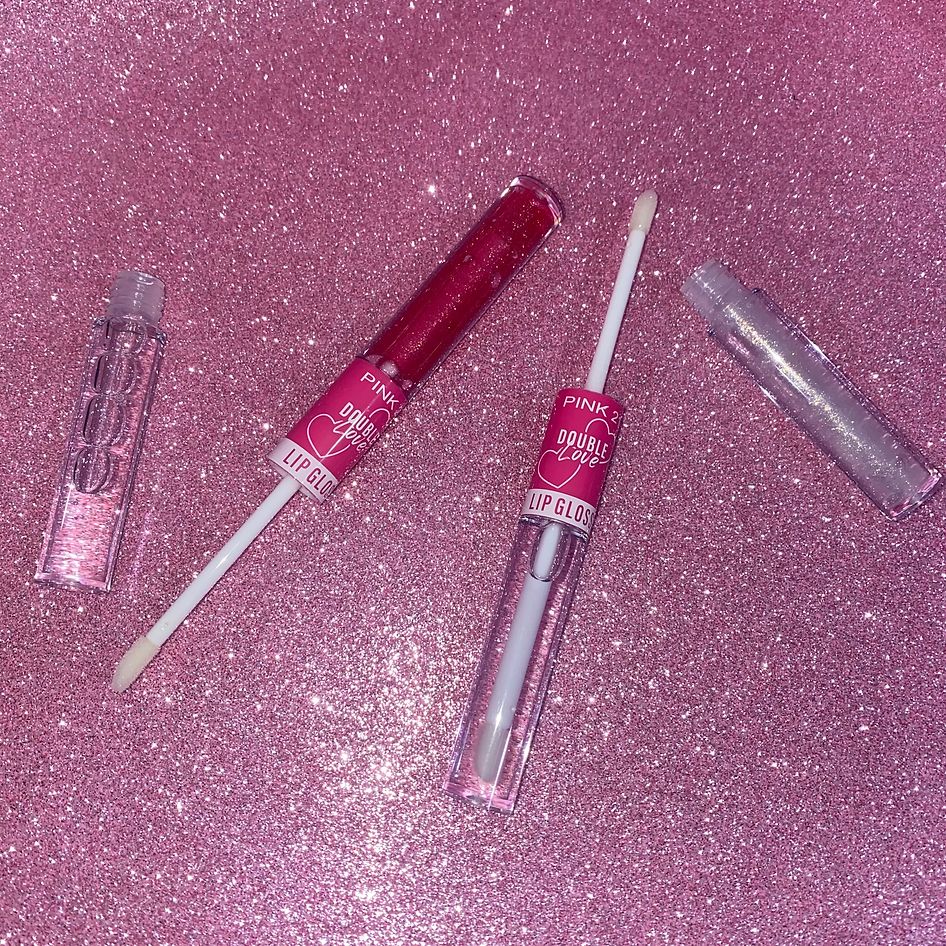 BRILLO LABIAL DOBLE CON GLITTER Y TRANSPARENTE DOUBLE LOVE LIPGLOSS PINK21