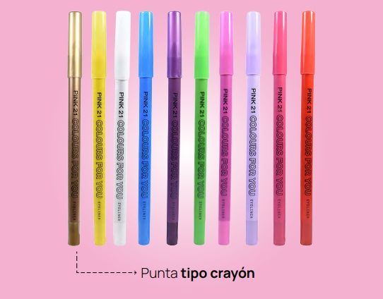 DELINEADOR DE COLORES EN FORMATO CRAYON COLOURS FOR YOU EYELINE - PINK21