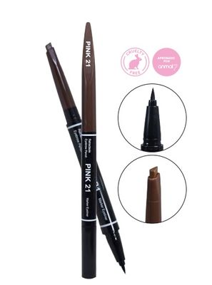 DELINEADOR DE OJO + DELINEADOR RETRACTIL DE CEJAS - PINK21