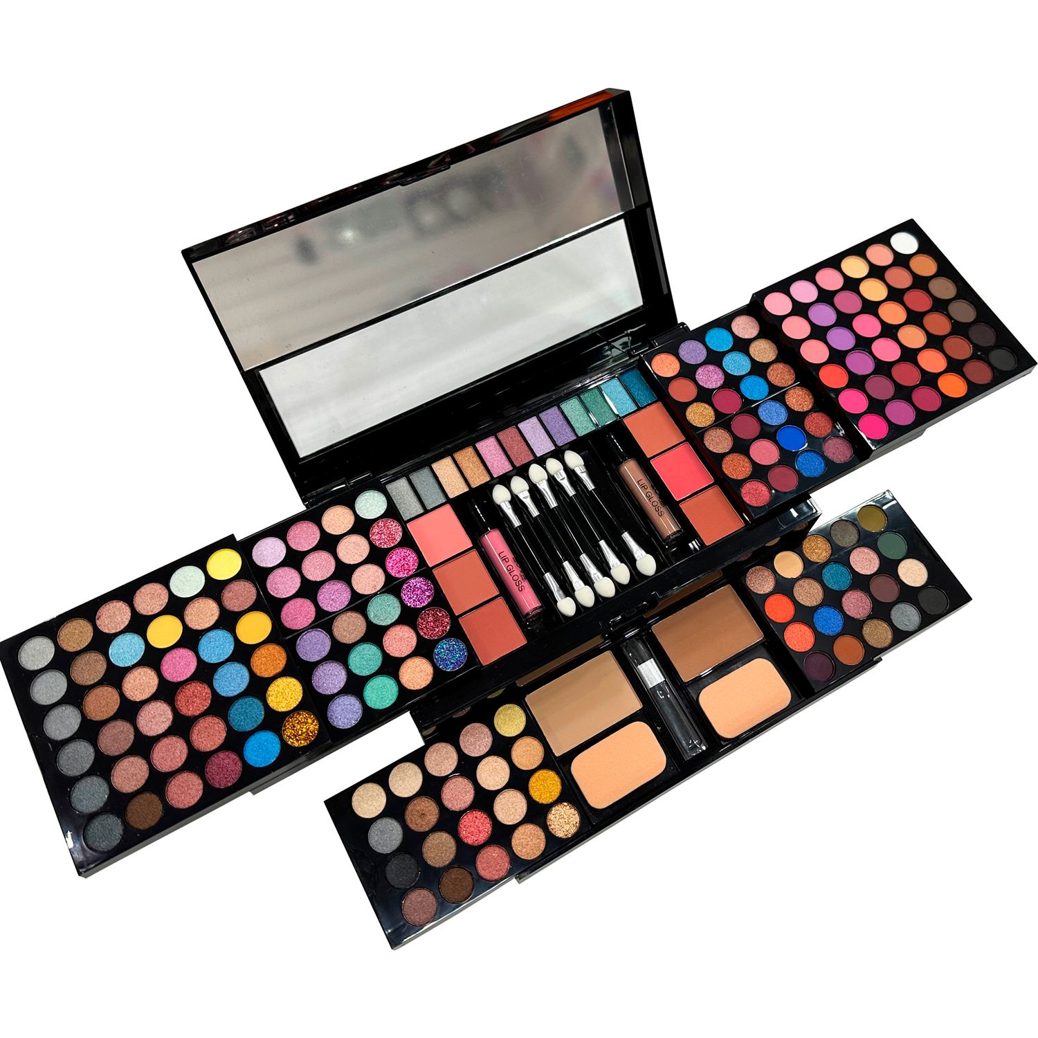 SET COMPLETO DE SOMBRAS 23COL +6 RUBORES +2 POLVO COMPACTO +2 LIP GLOSS LOVE CRAZY - TEJAR