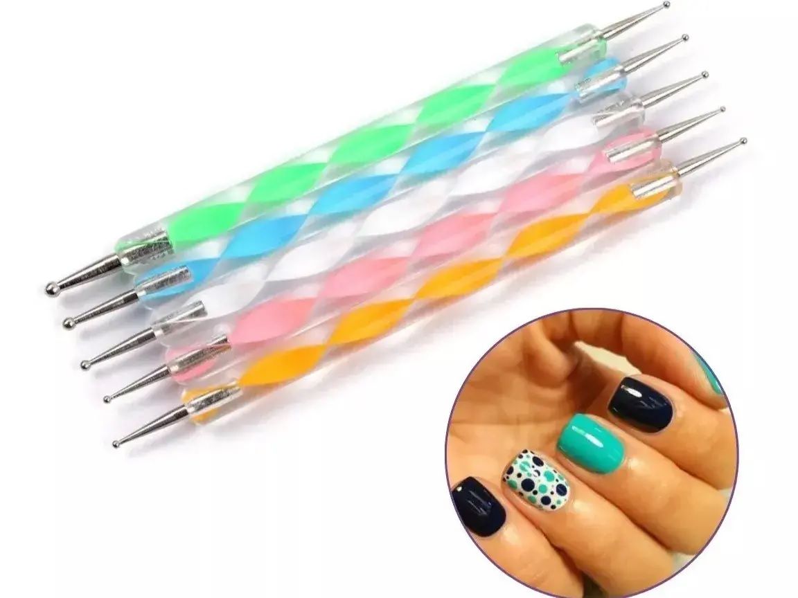 Dotting x5 doble para decorar uñas 5pcs