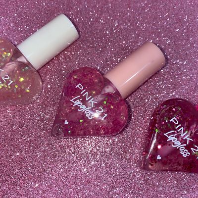 BRILLO LABIAL CON GLITTER EFECTO MAGICO CORAZON &quot;LIPGLOSS&quot; PINK21