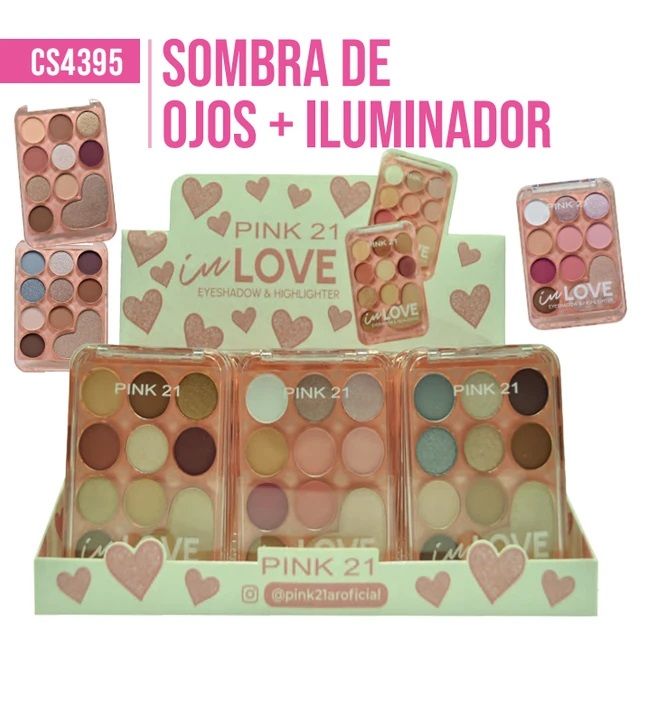 SOMBRA PARA OJOS + ILUMINADOR &quot;IN LOVE&quot; PINK21