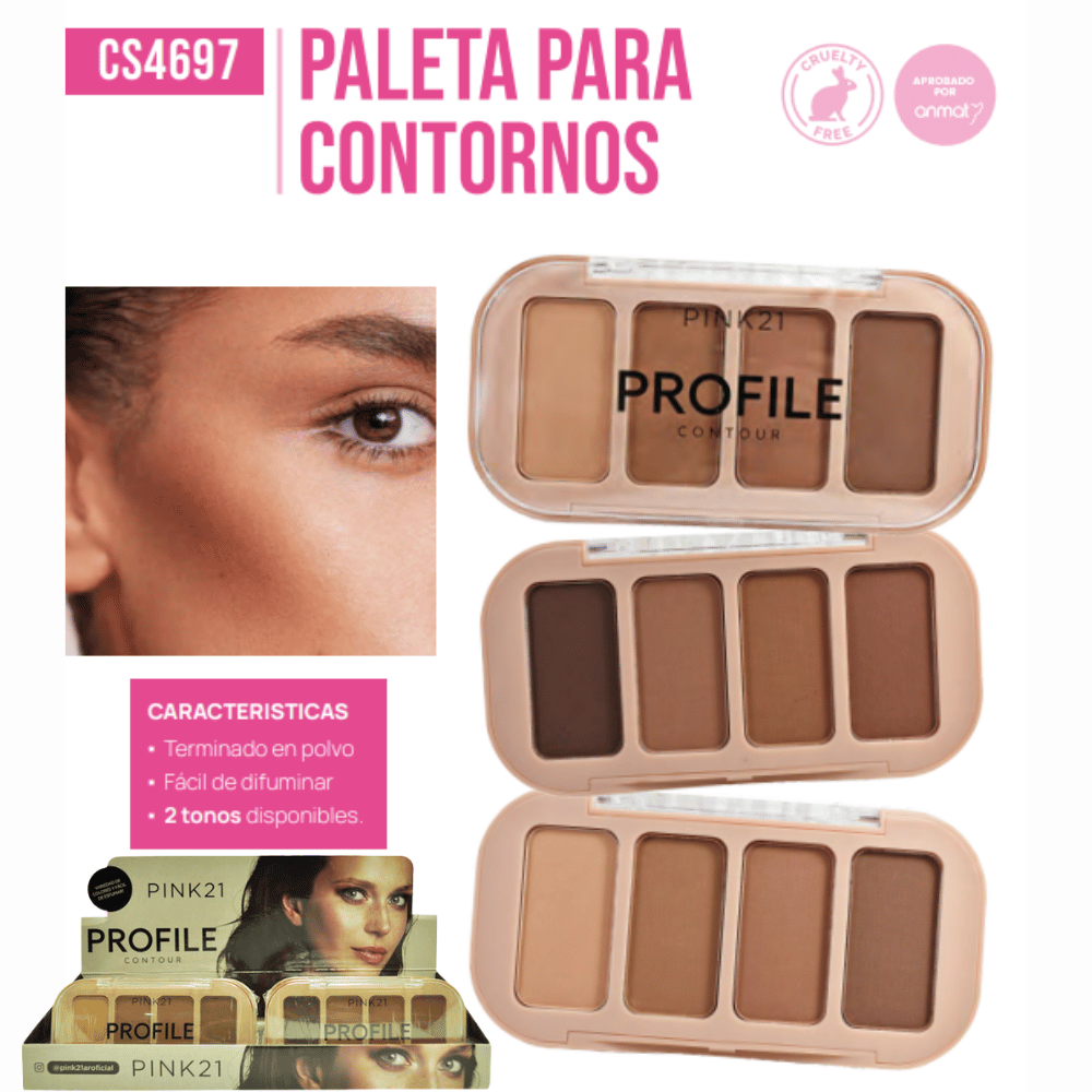 PALETA DE CONTORNO 4 COLORES &quot;PROFILE CONTOUR&quot; PINK21