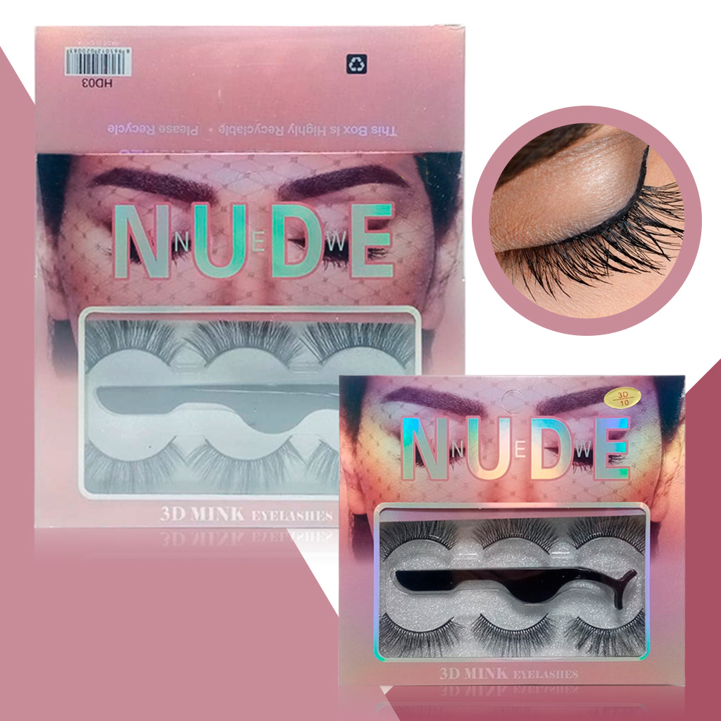 KIT DE PESTAÑAS 3D NUDE (SIN PEGAMENTO)