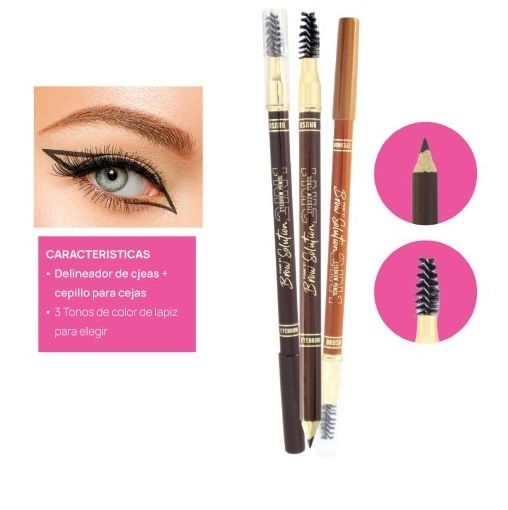 DELINEADOR DE CEJAS 2EN1 EYEBROW PENCIL BROW SOLUTION PINK21