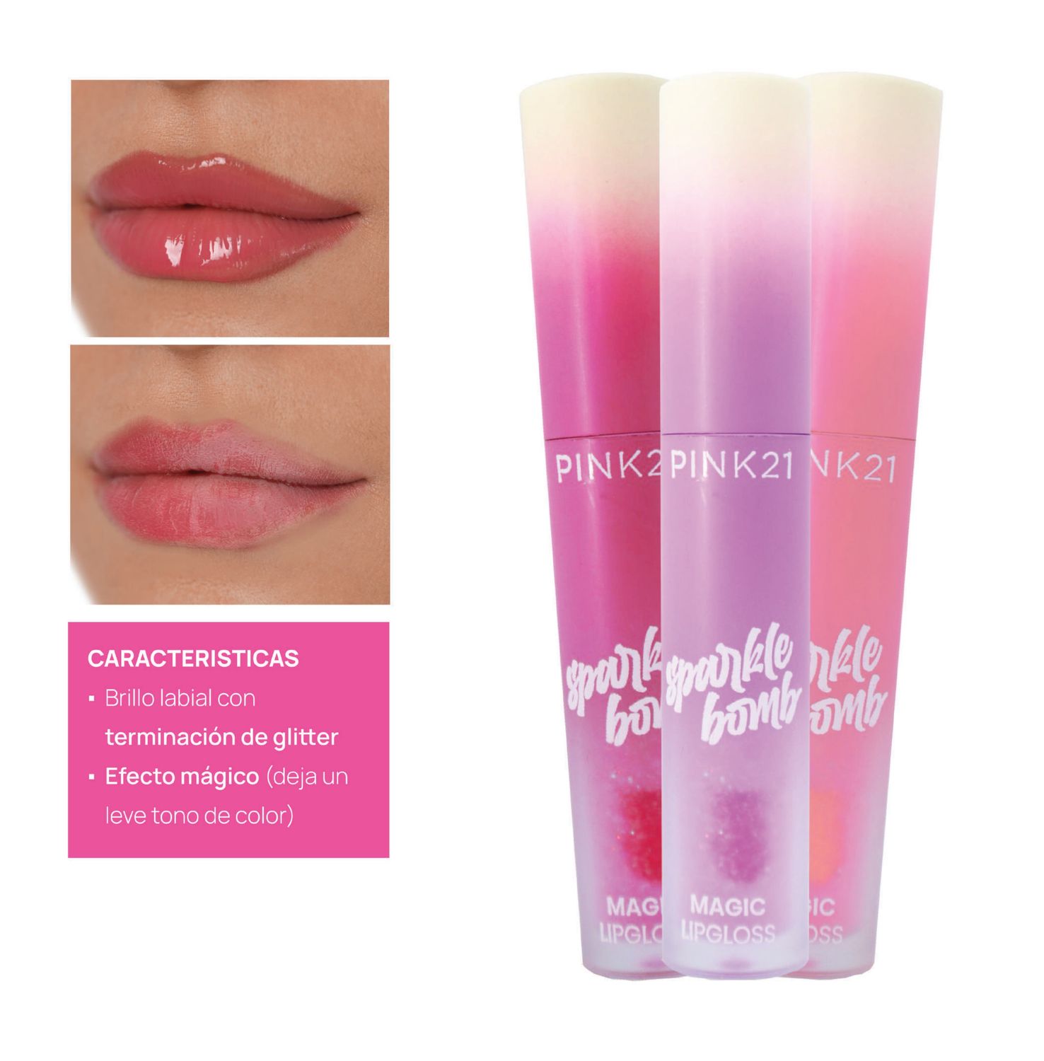 BRILLO LABIAL &quot;SPARKLE BOMB&quot;- PINK21