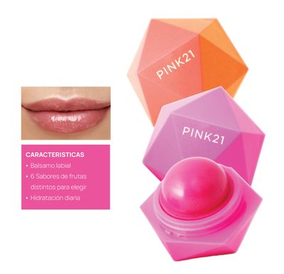 BALSAMO LABIAL CON SABOR "RAINBOW "LIPBALM - PINK21