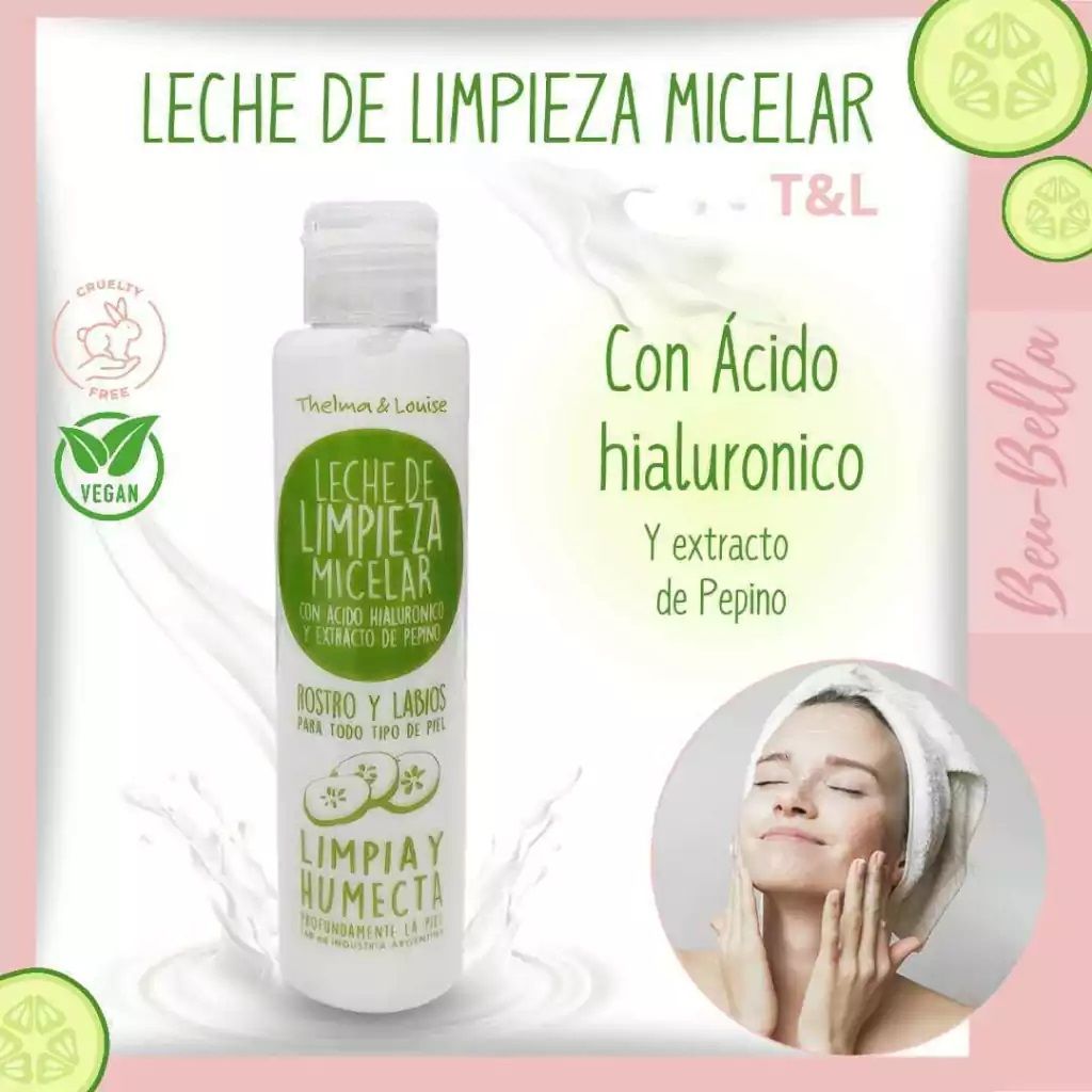 LECHE DE LIMPIEZA MICELAR CON ACIDO HIALURONICO Y PEPINO 140ML -TYL