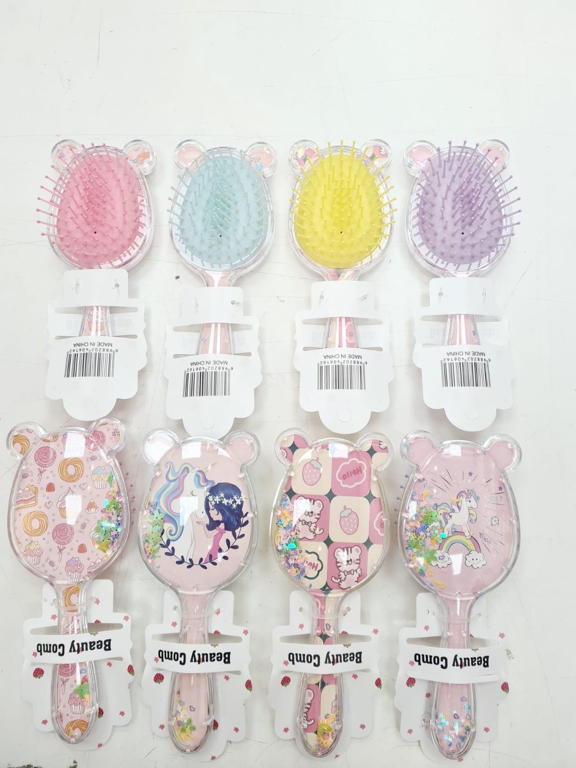 Cepillo para el pelo con strass en forma de oso