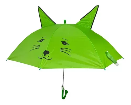 Paragua infantil reforzado con silbato de emergencia de gatito con oreja en relieve
