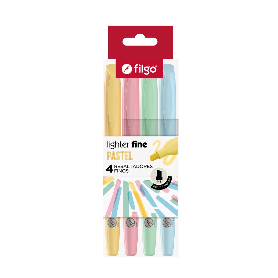 RESALTADOR FILGO LIGHTER FINE PASTEL X4