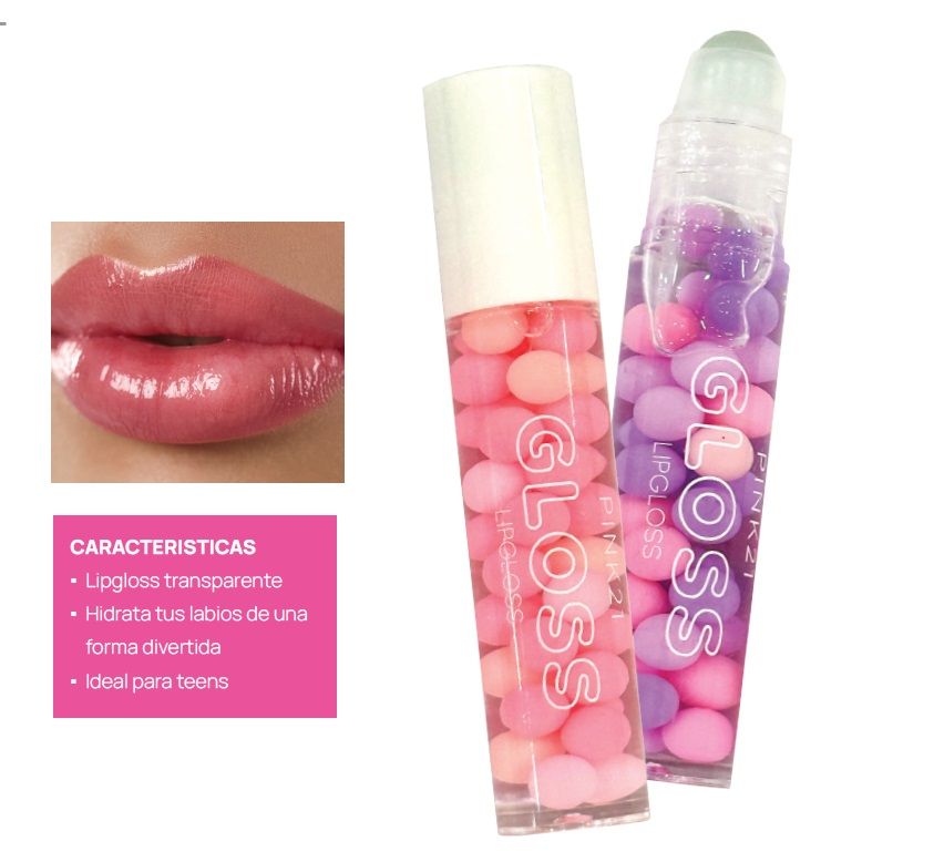 BRILLO LABIAL TRANSPARENTE ROLL-ON GLOSS - PINK21