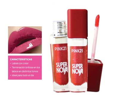BRILLO LABIAL CON COLOR SUPER NOVA - PINK21