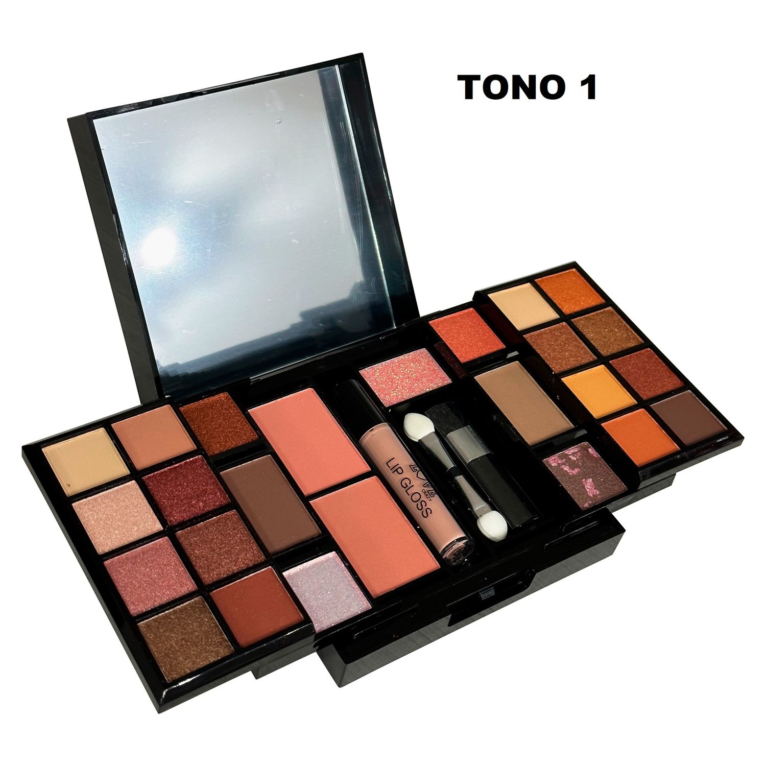 SET COMPLETO DE SOMBRAS 23COL +2 RUBORES +1 LIP GLOSS LOVE CRAZY - TEJAR