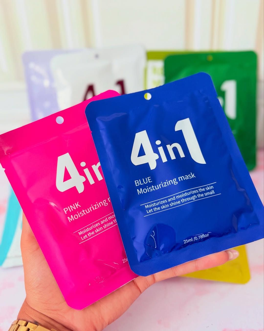 Mascarilla facial hidratante 4+1  PINK